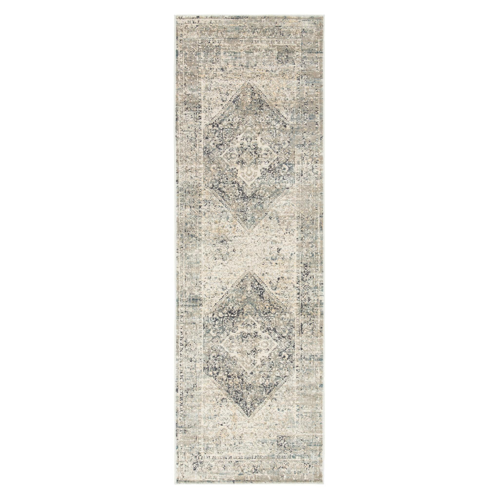 Jaipur Living Caicos Kiev Medallion Gray / Ivory 2'8" x 8' Rug