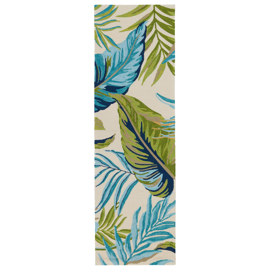 Jaipur Living Fraise Indoor/ Outdoor Floral Blue/ Green Runner Rug (2'6"X8')