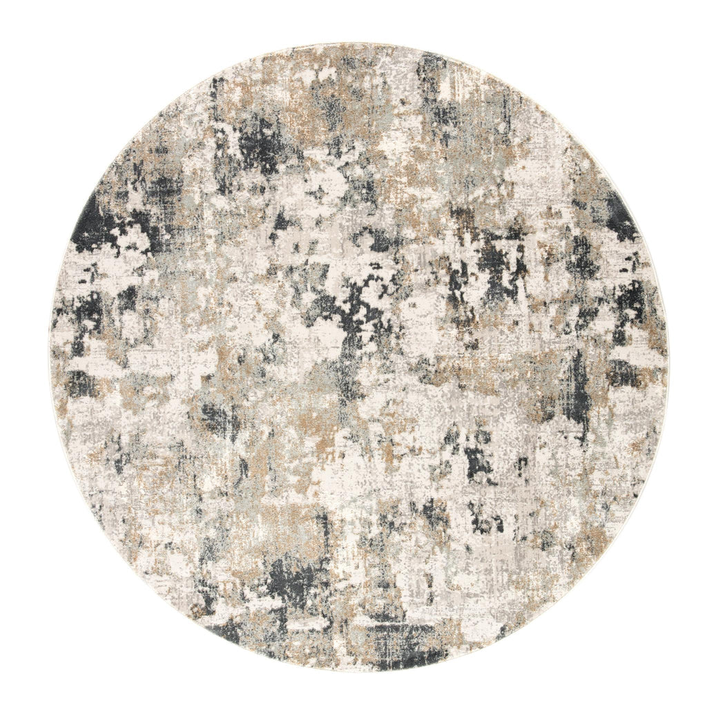 Jaipur Living Cirque Lynne Abstract White / Slate 5'11" RND Rug