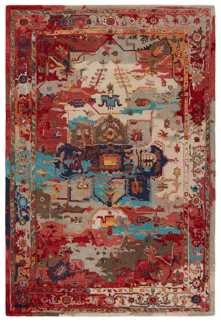 Jaipur Living Citrine Lilith Medallion Red / Aqua 9' x 12' Rug