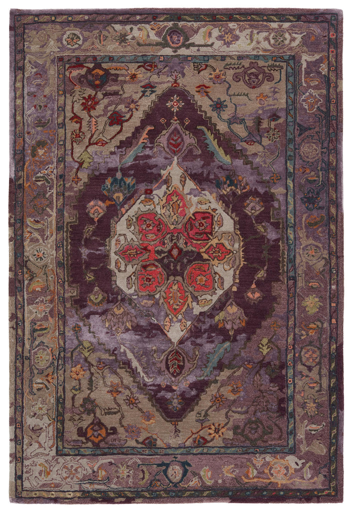 Jaipur Living Raisa Handmade Medallion Purple/ Gray Area Rug (5'X8')