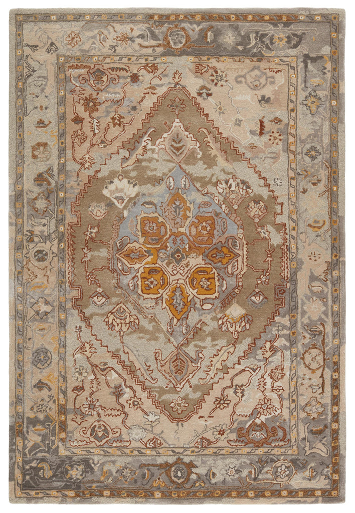 Jaipur Living Raisa Handmade Medallion Taupe/ Gold Area Rug (8'X10')