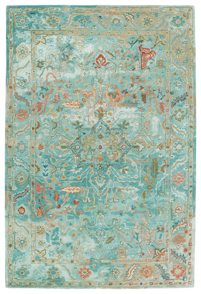 Jaipur Living Citrine Cristobol Medallion Turquoise / Pink 8' x 10' Rug