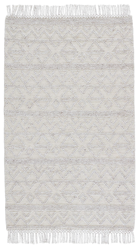 Jaipur Living Frise Indoor/ Outdoor Geometric Ivory/ Light Gray Area Rug (5'X8')