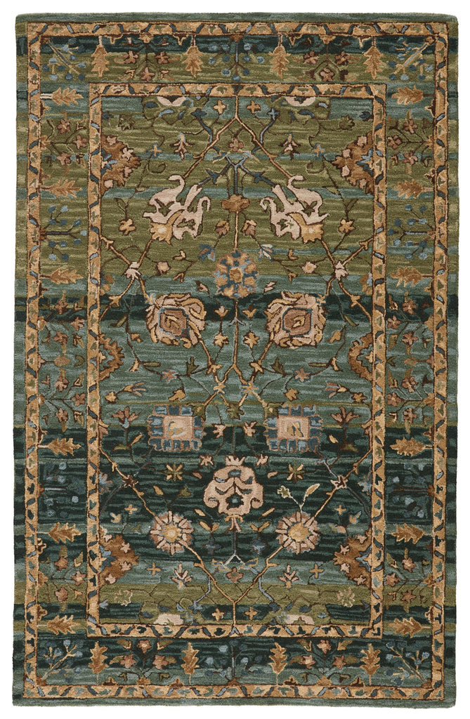 Jaipur Living Cardamom Ahava Oriental Green / Blue 5' x 8' Rug