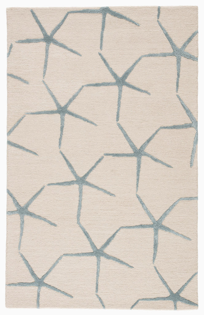 Jaipur Living Starfishing Handmade Animal Pattern White/ Blue Area Rug (3'6"X5'6")