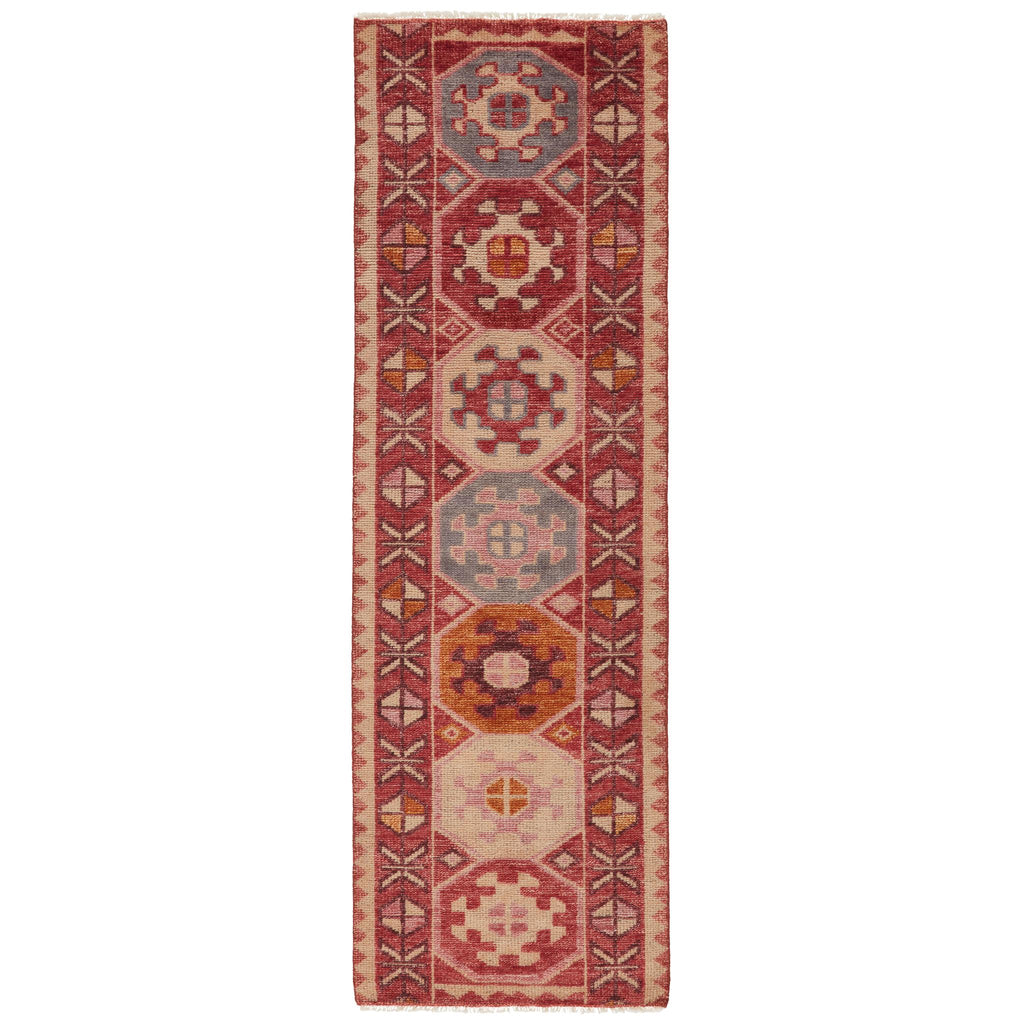 Jaipur Living Zetta Hand-Knotted Medallion Pink/ Cream Runner Rug (2'6"X8')