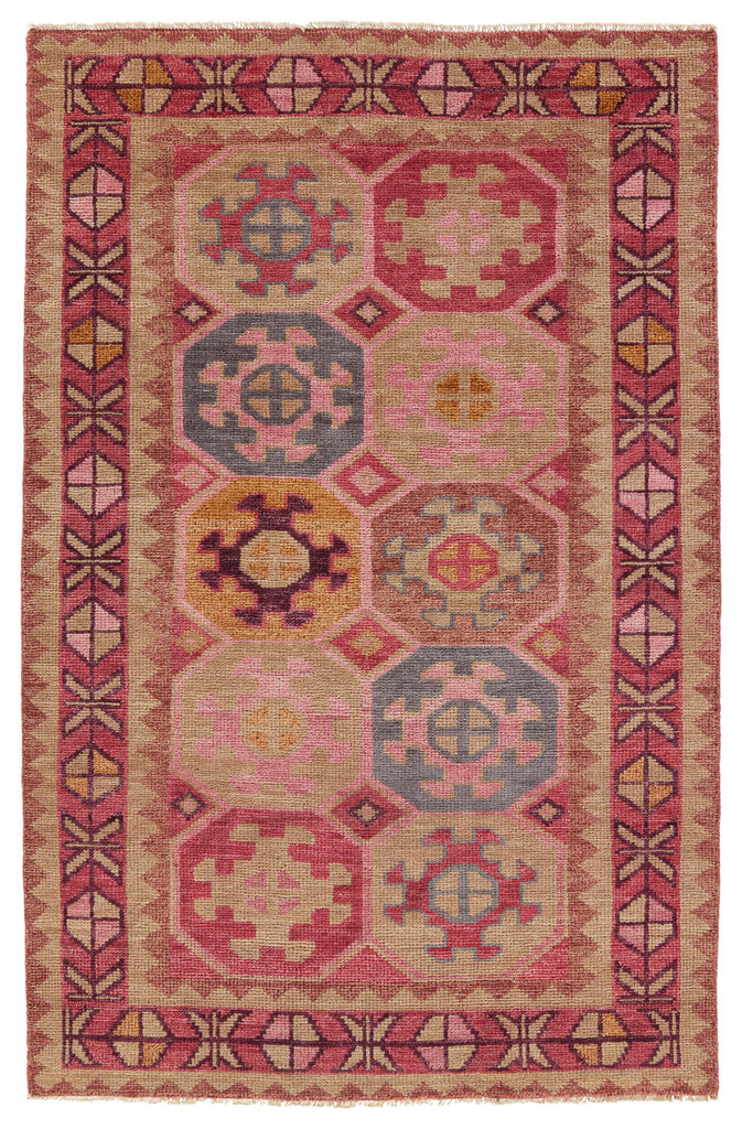 Jaipur Living Zetta Hand-Knotted Medallion Pink/ Cream Area Rug (5'X8')