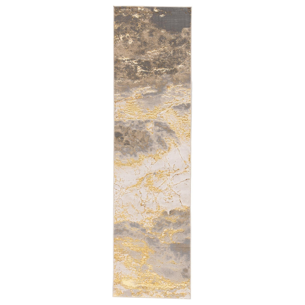 Jaipur Living Catalyst Cisco Abstract Gray / Gold 2'2" x 8' Rug