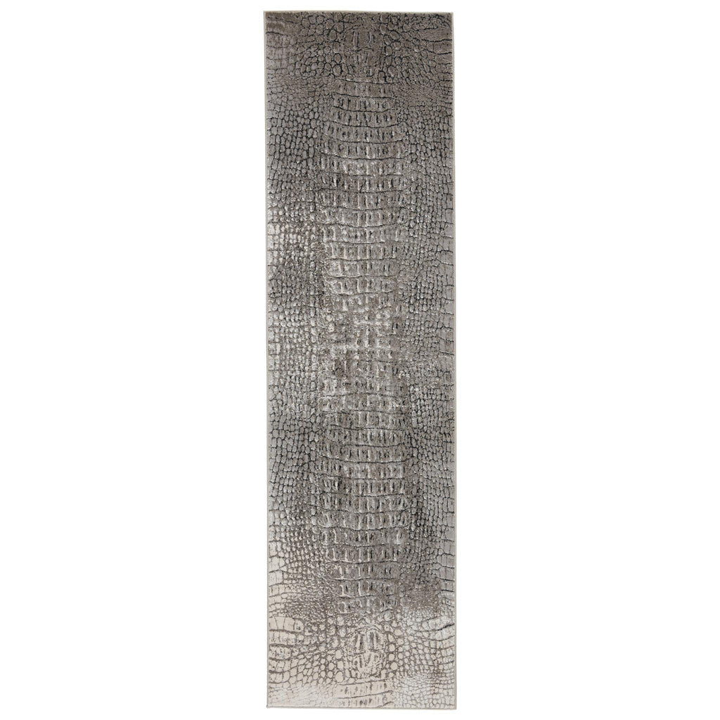 Jaipur Living Catalyst Canberra Animal Gray / Black 2'2" x 8' Rug