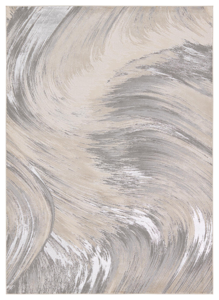 Jaipur Living Catalyst Zione Abstract Taupe / Gray 2'2" x 8' Rug