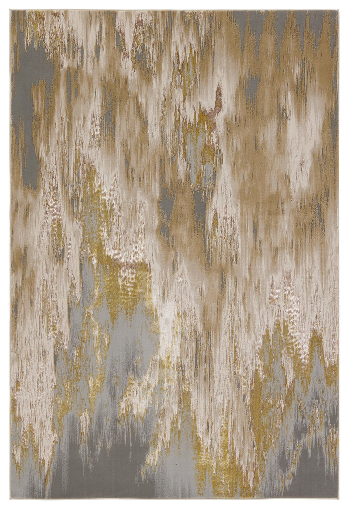 Jaipur Living Catalyst Ulysses Abstract Gold / Gray 2'2" x 8' Rug