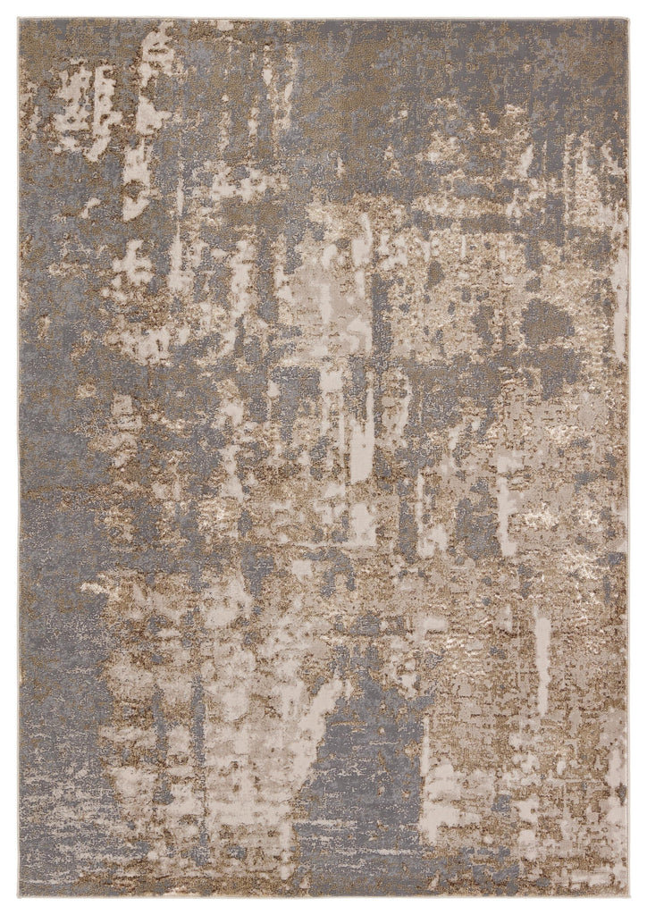 Jaipur Living Catalyst Raistlin Abstract Gold / Gray 2'2" x 8' Rug