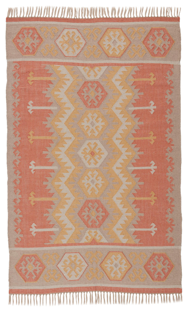 Jaipur Living Emmett Indoor/ Outdoor Geometric Orange/ Beige Area Rug (7'10"X9'10")