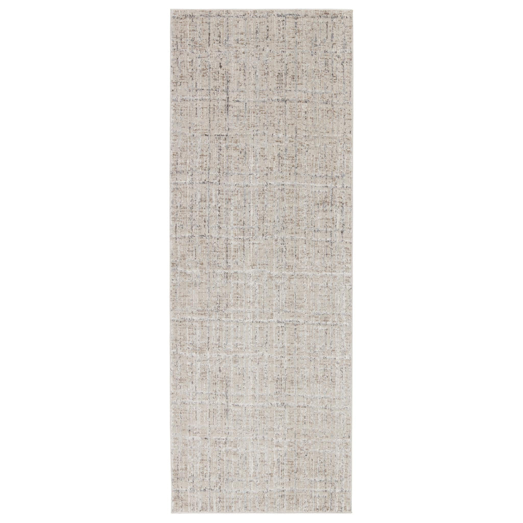 Vibe By Jaipur Living Sovis Abstract Light Gray/ Ivory Runner Rug (3'X8')