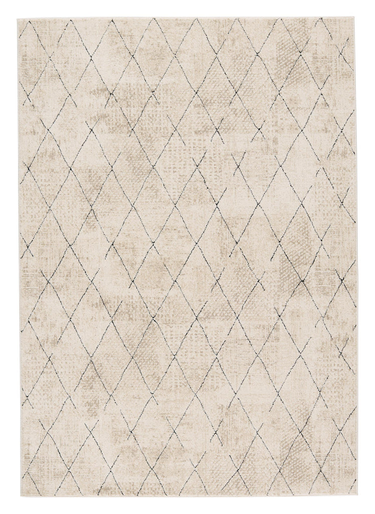 Vibe By Jaipur Living Annistyn Trellis Cream/ Black Area Rug (5'3"X7'6")