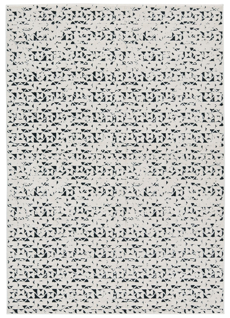 Vibe By Jaipur Living Avis Trellis Ivory/ Black Area Rug (6'7"X9'6")