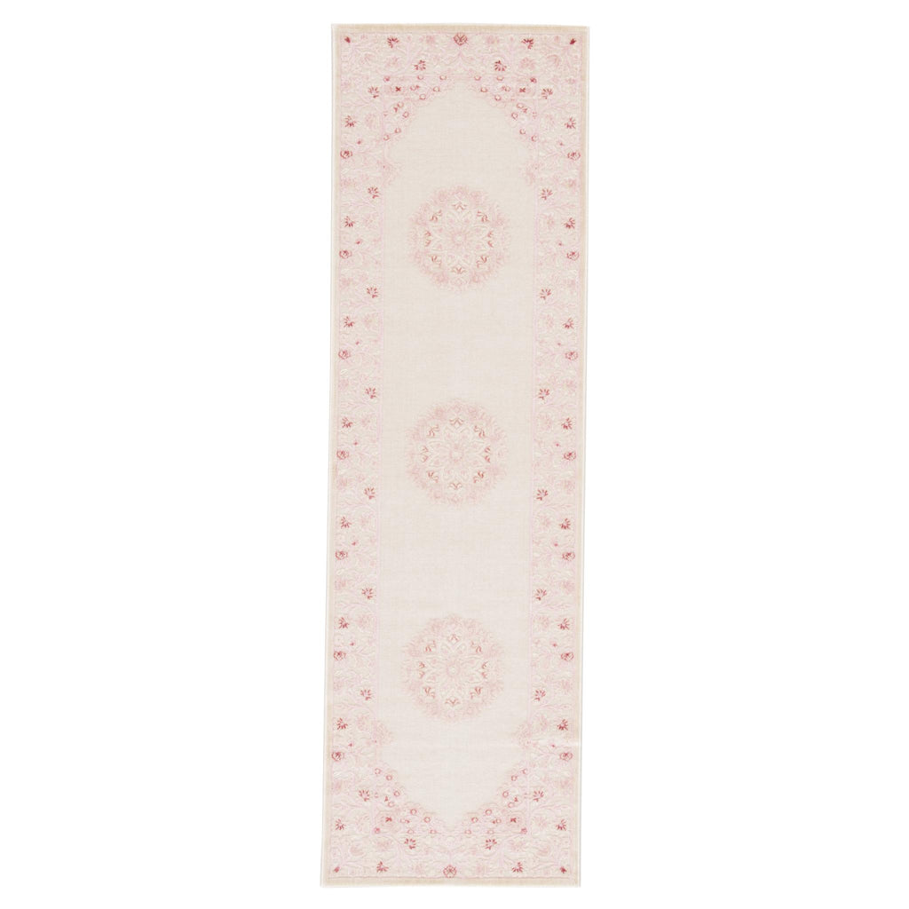 Jaipur Living Malo Medallion Pink/ White Runner Rug (2'6"X8')