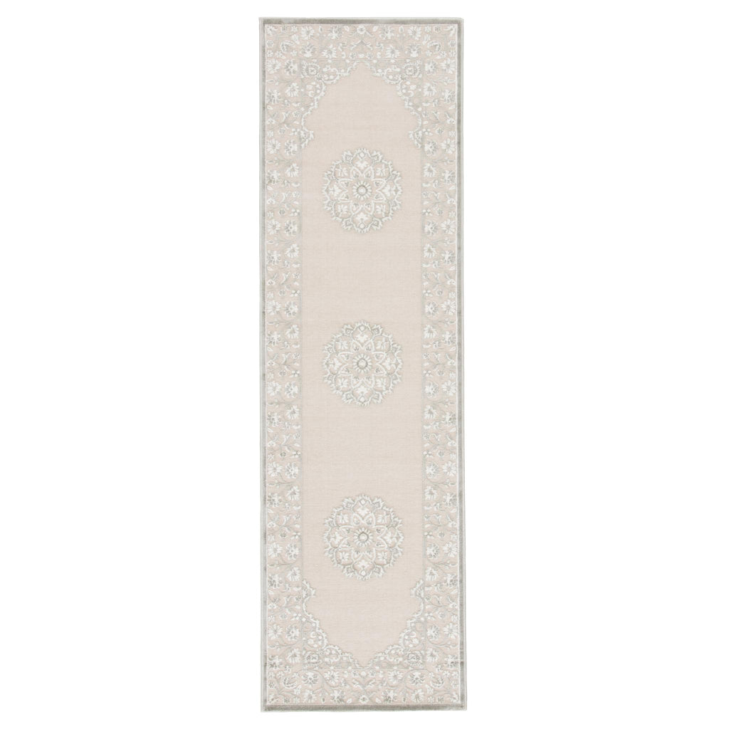 Jaipur Living Malo Medallion Gray/ White Runner Rug (2'6"X8')