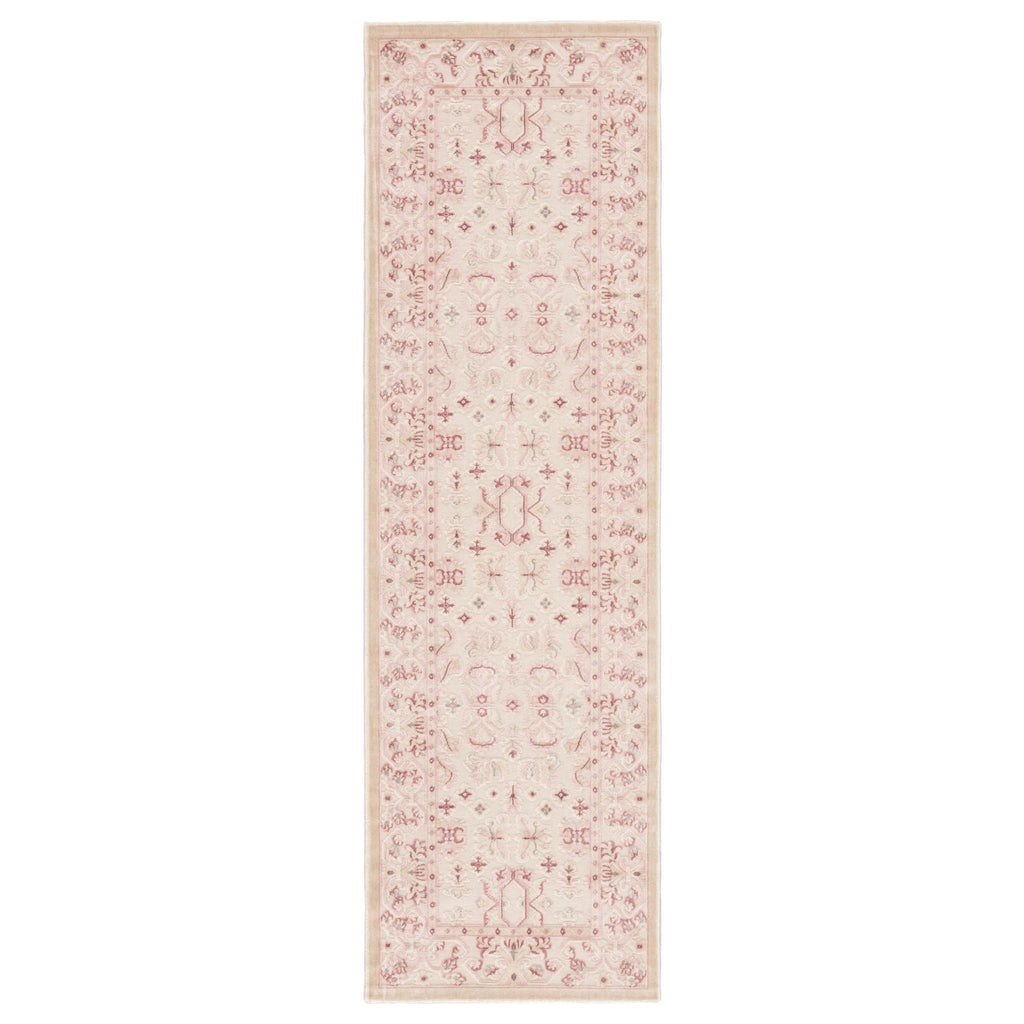 Jaipur Living Regal Damask Ivory/ Pink Runner Rug (2'6"X8')