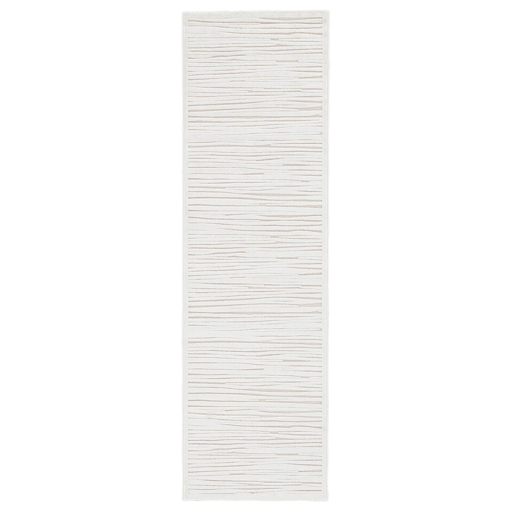 Jaipur Living Linea Abstract White/ Ivory Runner Rug (2'6"X8')