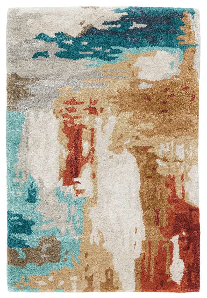 Jaipur Living Genesis Swisher Abstract Blue / Red 2' x 3' Rug