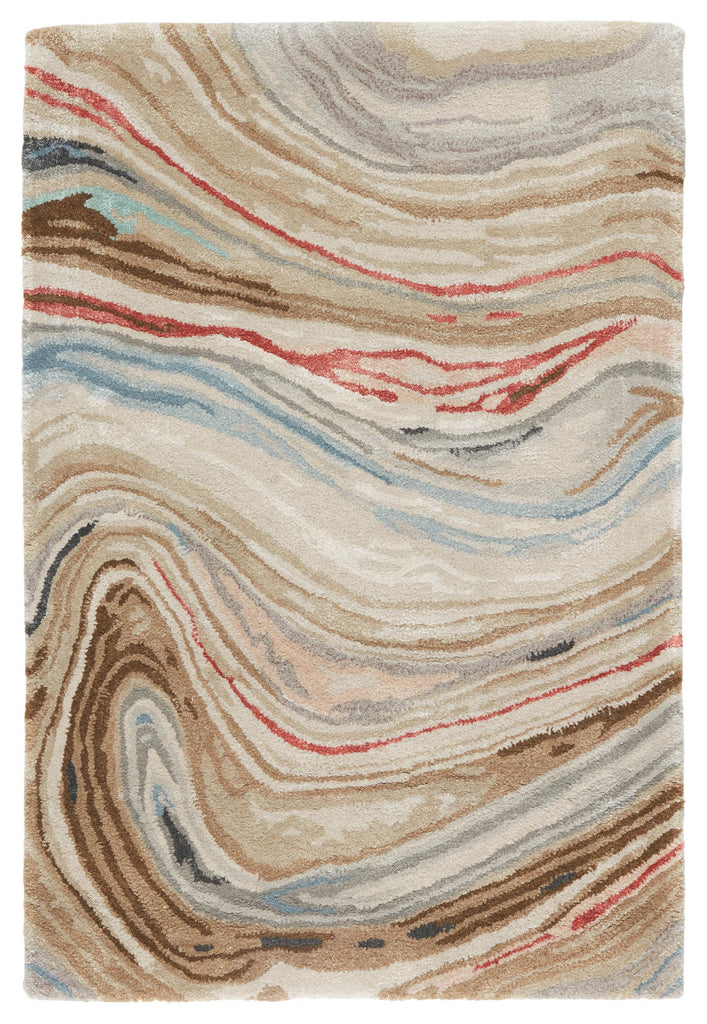 Jaipur Living Genesis Atha Abstract Brown / Red 2' x 3' Rug