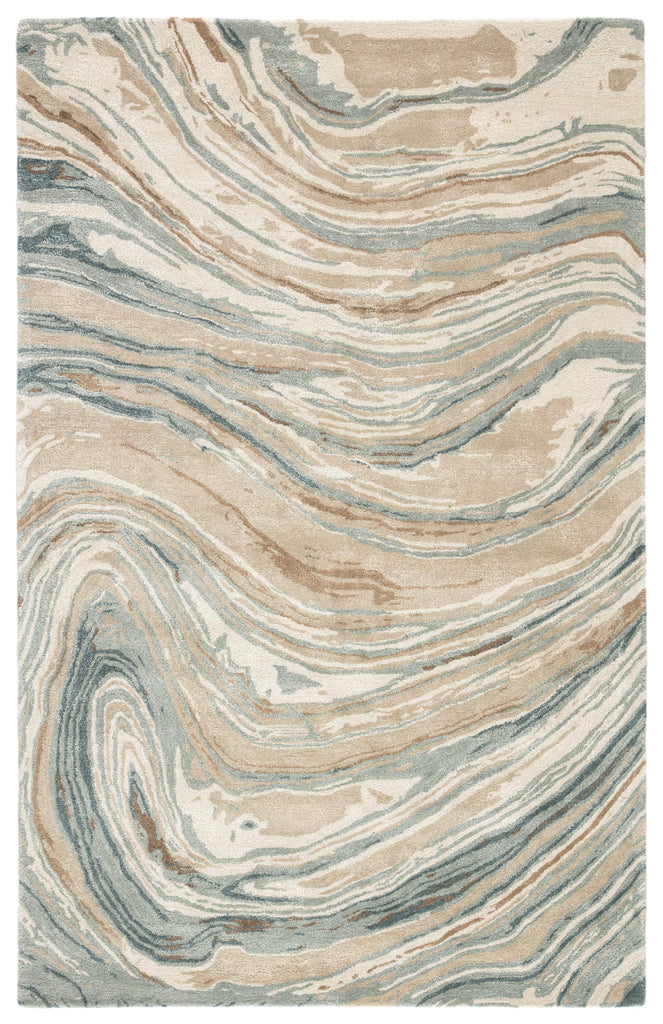 Jaipur Living Genesis Atha Abstract Tan / Green 8' x 11' Rug