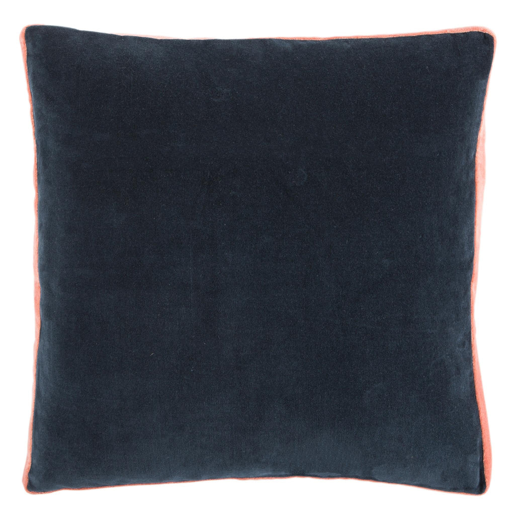 Jaipur Living Bryn Solid Navy/ Coral Pillow Cover (18" Square)