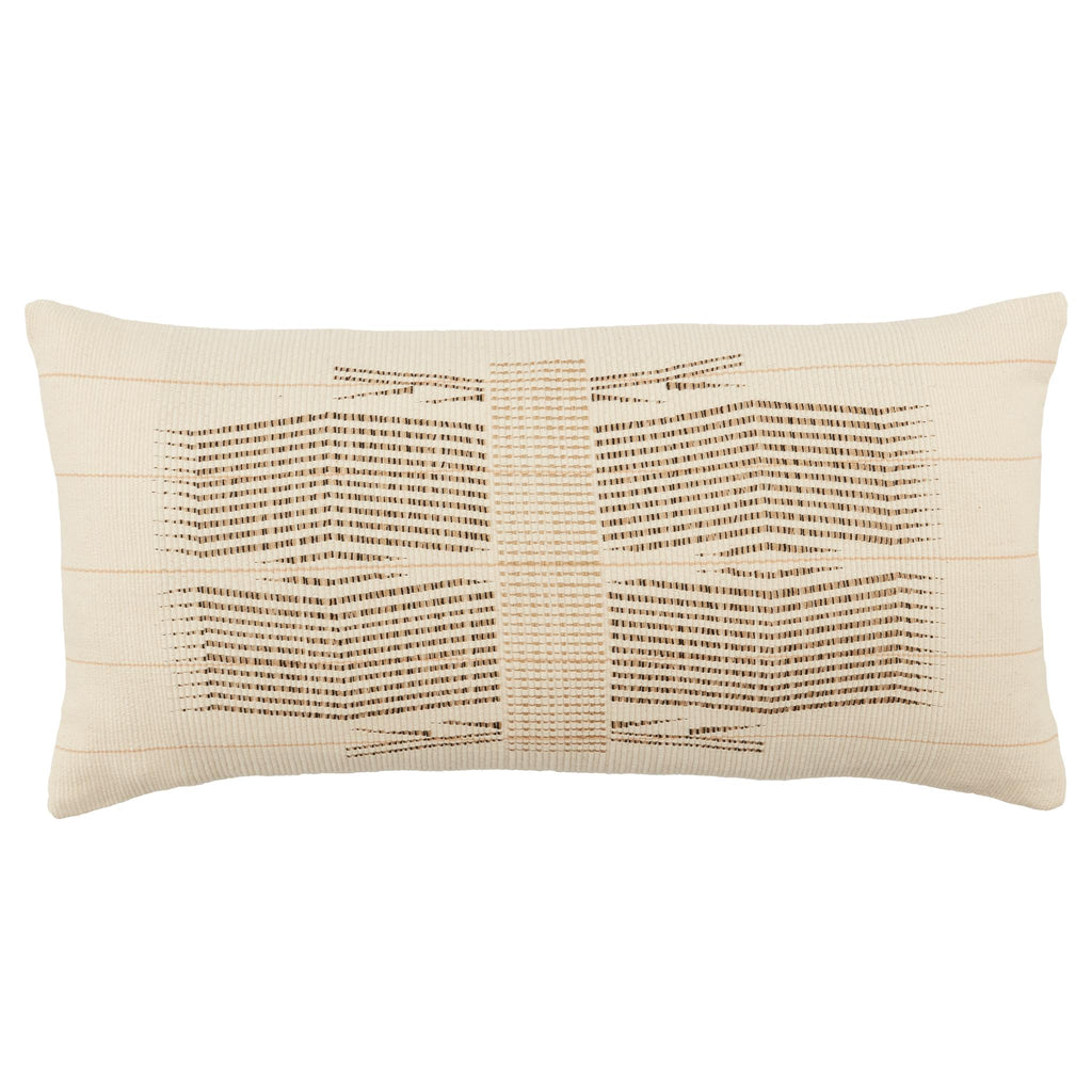 Jaipur Living Milak Tribal Beige/ Ivory Pillow Cover (13"X21" Lumbar)