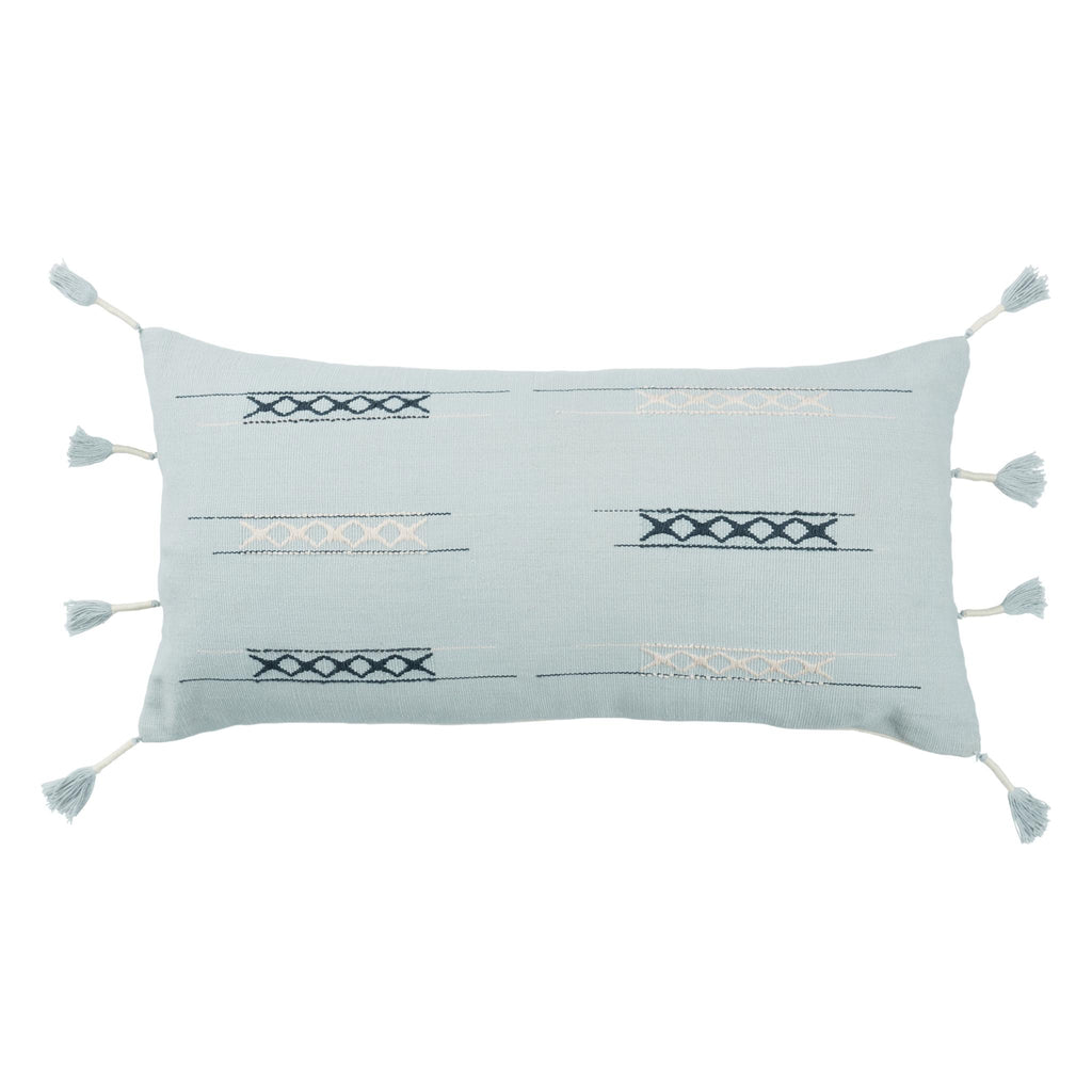 Jaipur Living Seloupe Tribal Light Blue/ Cream Pillow Cover (13"X21" Lumbar)