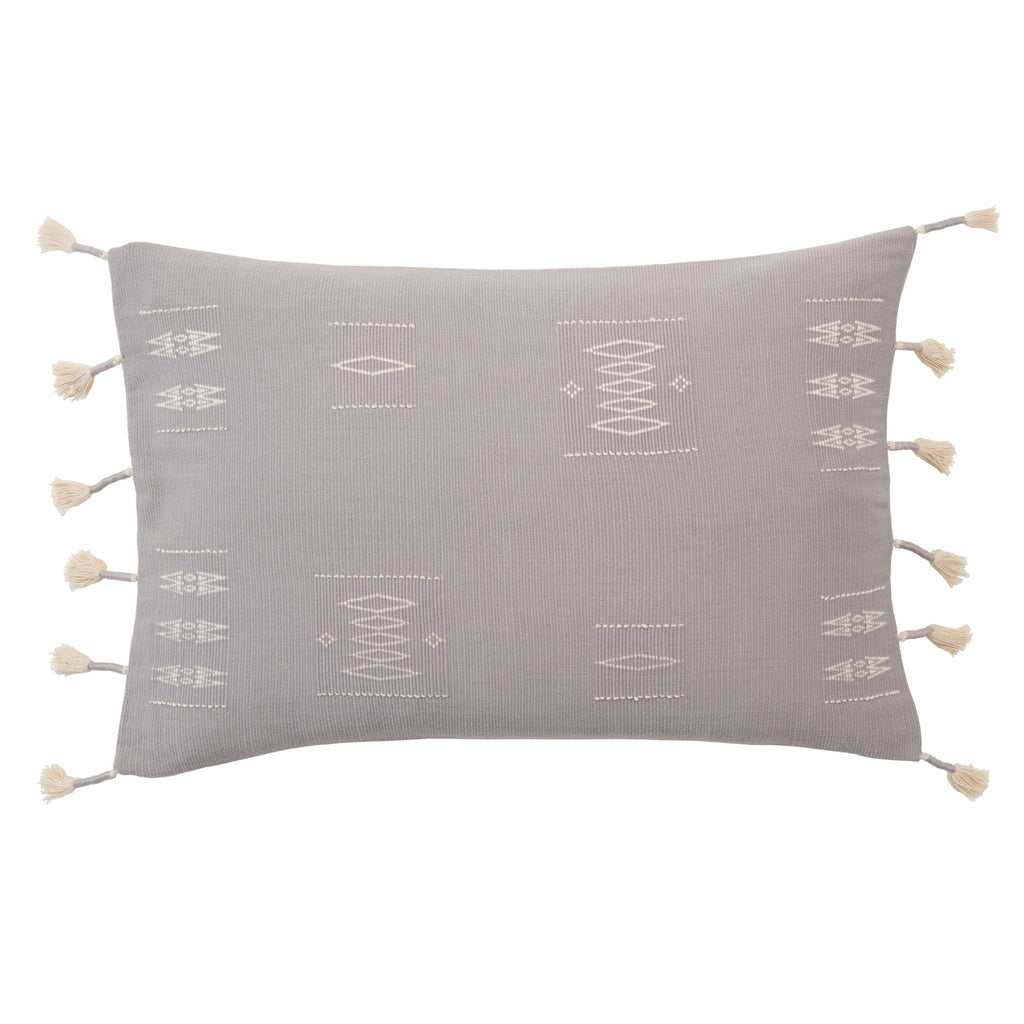 Jaipur Living Khuza Tribal Light Gray/ Cream Pillow Cover (16"X24" Lumbar)