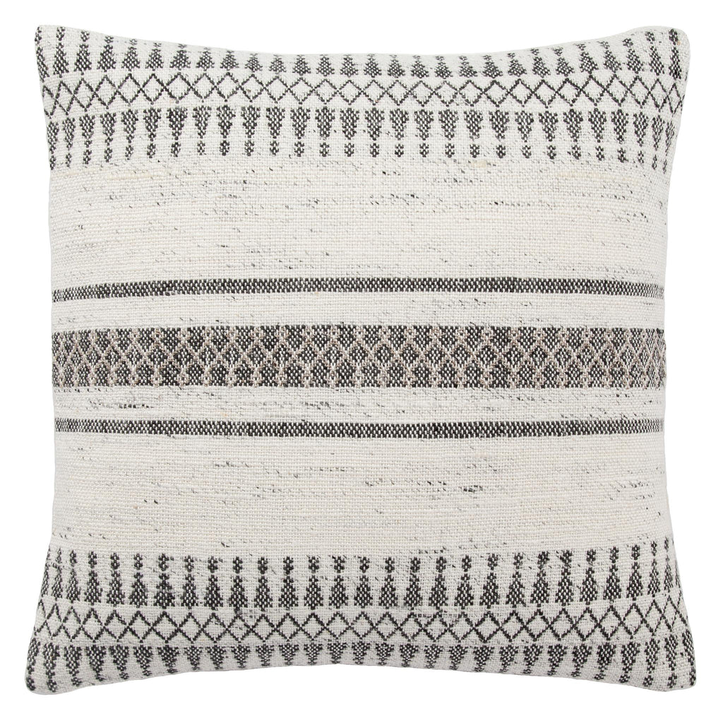 Jaipur Living Prescott Geometric Gray/ Ivory Down Pillow (20" Square)