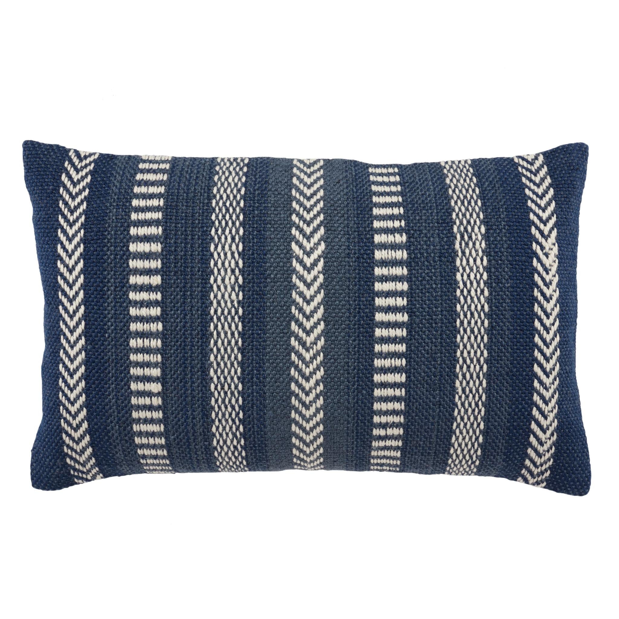 Jaipur Chesa Perdita Indoor/Outdoor Lumbar Pillow- Dark Blue