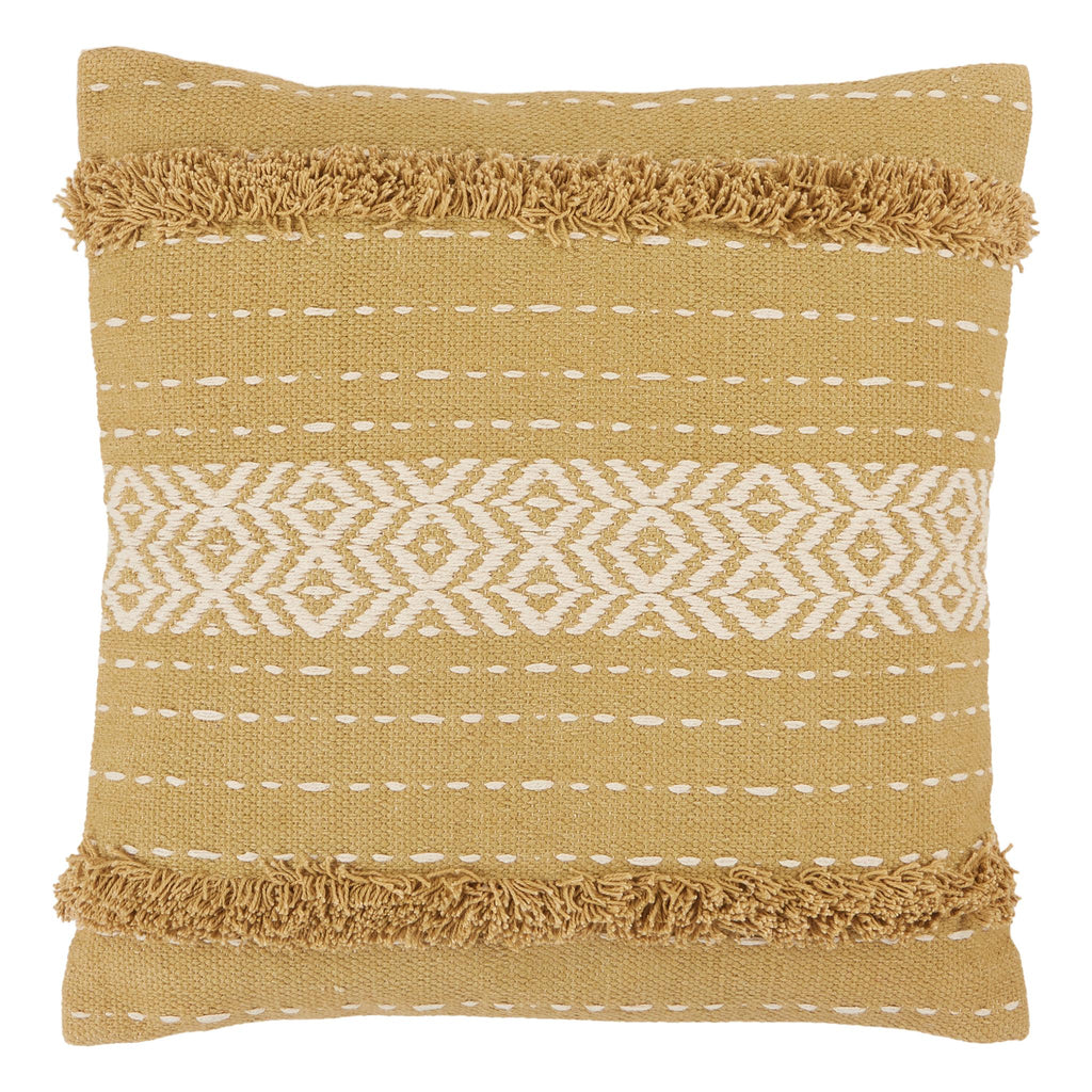 Vibe By Jaipur Living Palmyra Tribal Green/ White Pillow Cover (20" Square)