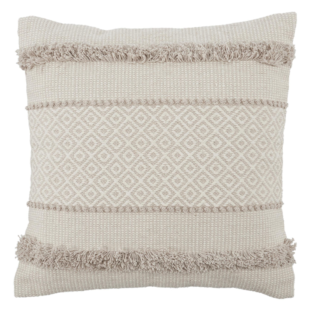 Vibe By Jaipur Living Imena Geometric Light Gray/ Ivory Pillow Cover (20" Square)