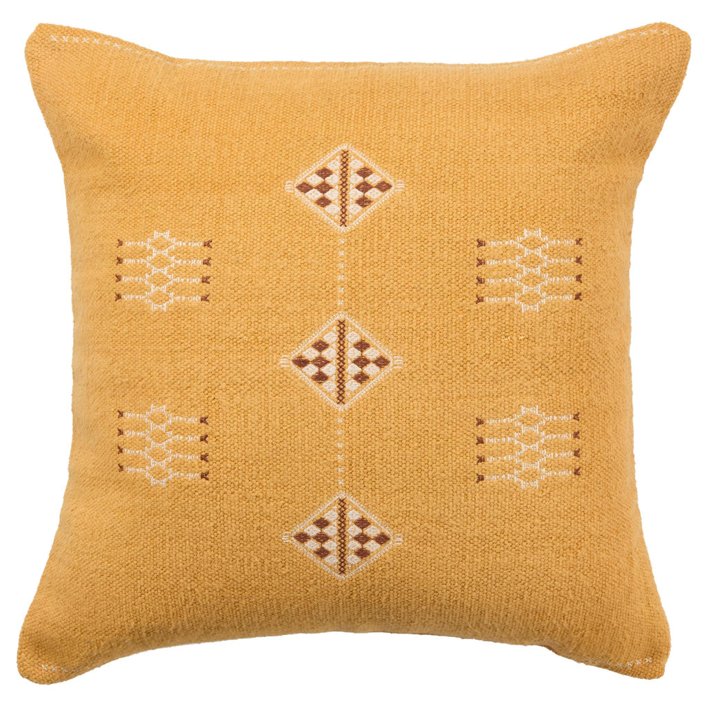 Jaipur Living Nufisa Tribal Yellow/ White Pillow Cover (22" Square)