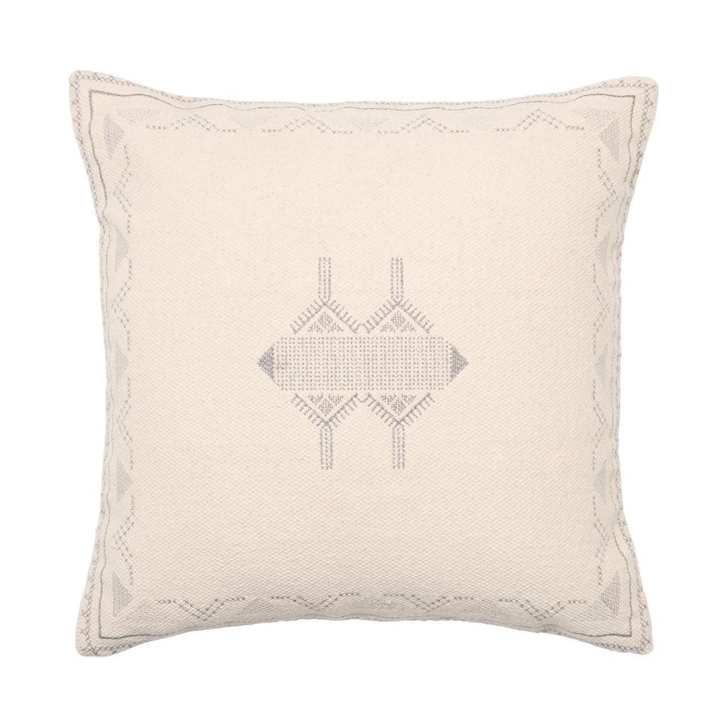 Jaipur Living Puebla Ianira Medallion Cream / Silver 22" x 22" Pillow