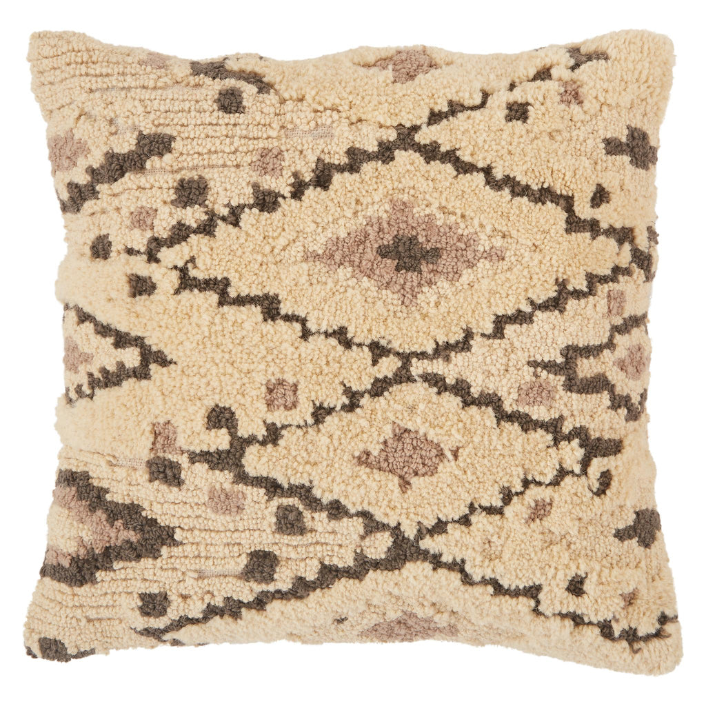 Vibe By Jaipur Living Sidda Tribal Cream/ Dark Gray Pillow Cover (18" Square)