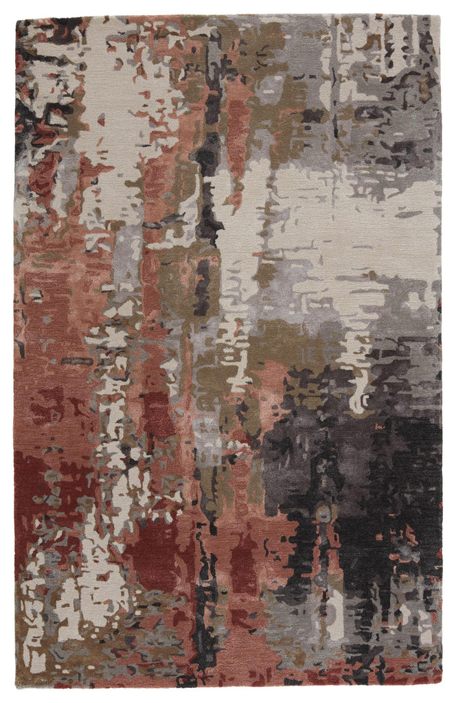 Jaipur Living Genesis Matcha Abstract Gray / Red 5' x 8' Rug