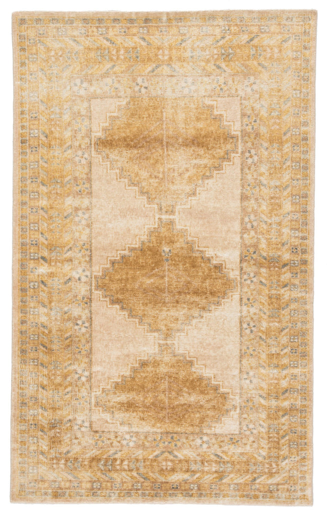 Jaipur Living Enfield Hand-Knotted Medallion Gold/ Gray Runner Rug (3'X12')