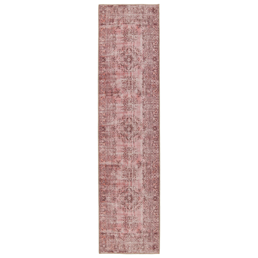 Kate Lester + Jaipur Living Berxley Medallion Rose/ Maroon Runner Rug (2'6"X10')