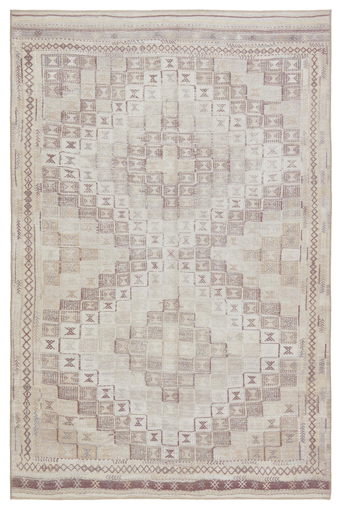 Kate Lester + Jaipur Living Davina Tribal Beige/ Burgundy Area Rug (7'6"X10')