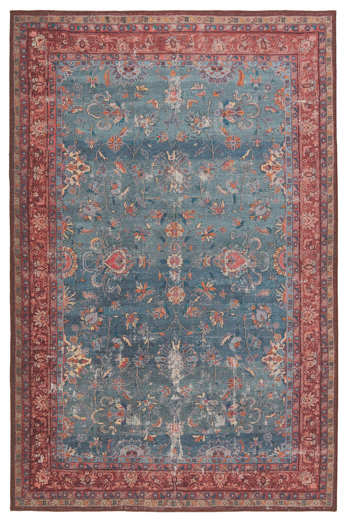 Jaipur Living Harman Yasha Floral Blue / Red 7'6" x 10' Rug