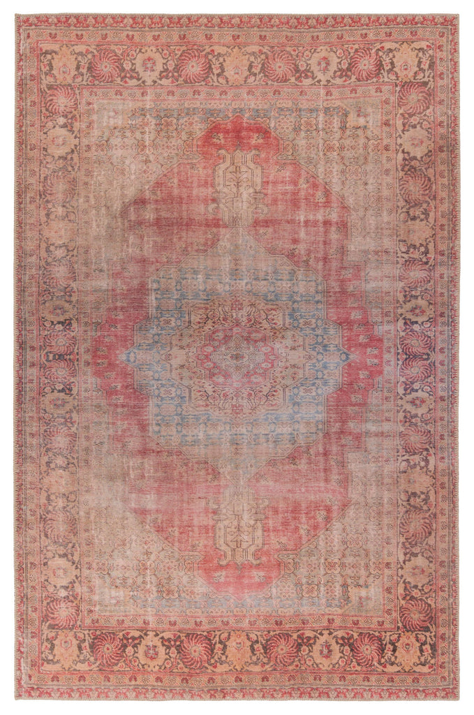 Kate Lester + Jaipur Living Leonine Medallion Red/ Blue Area Rug (5'X7'6")