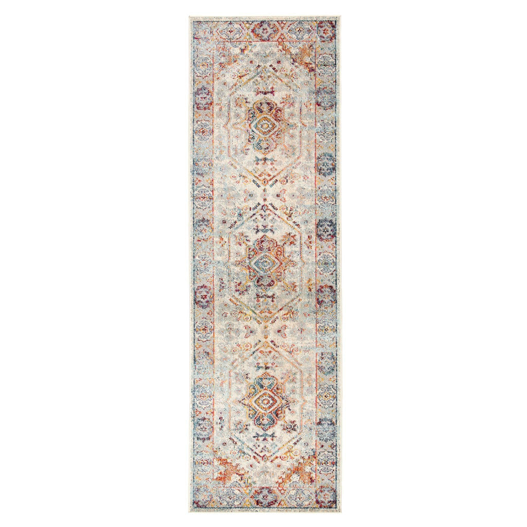 Jaipur Living Indie Elowen Medallion Multicolor / Orange 2'6" x 8' Rug