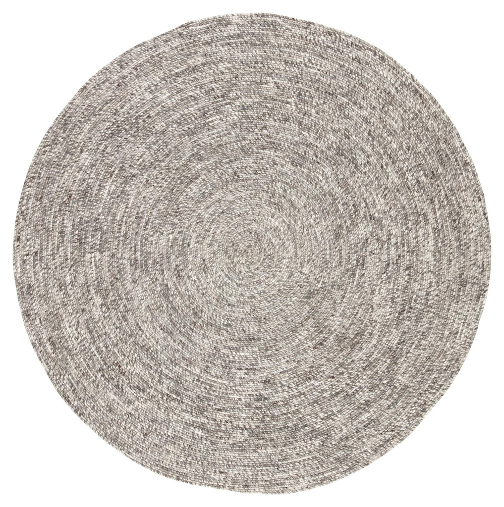 Jaipur Living Idriss Tenby Solid Gray / White 6' RND Rug