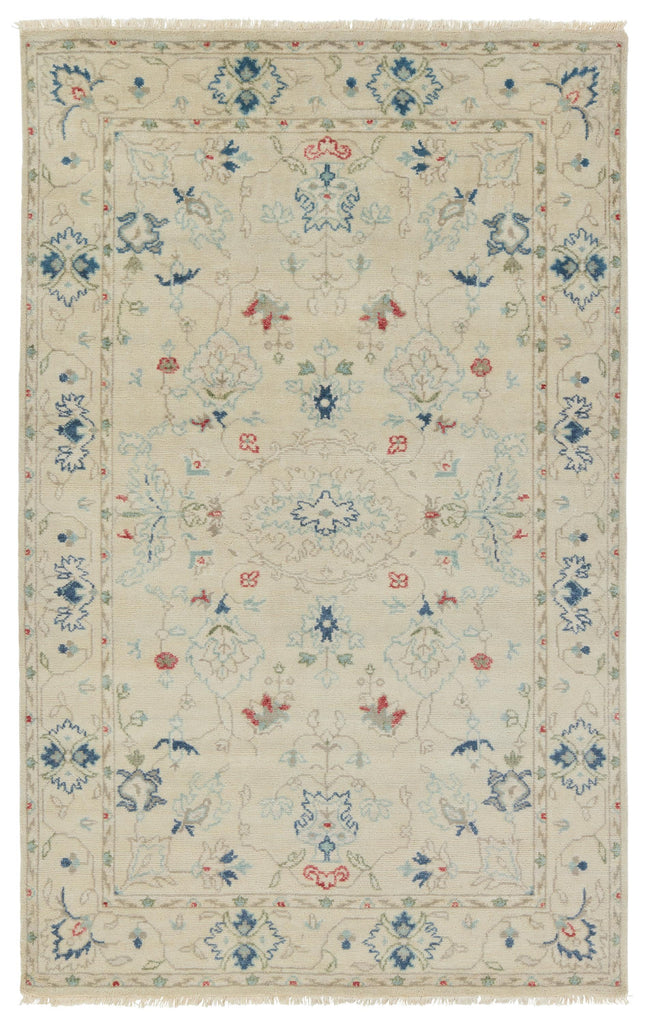 Jaipur Living Jaipur Revival Hacci Floral Cream / Blue 5' x 8' Rug