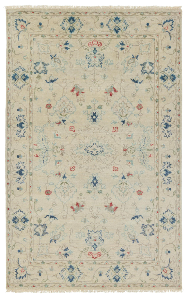 Jaipur Living Hacci Hand-Knotted Floral Cream/ Blue Area Rug (5'X8')