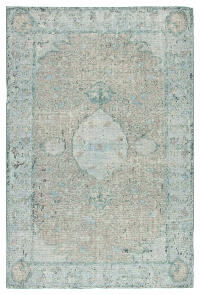 Jaipur Living Alessia Hand-Knotted Bordered Aqua/ Beige Area Rug (2'X3')